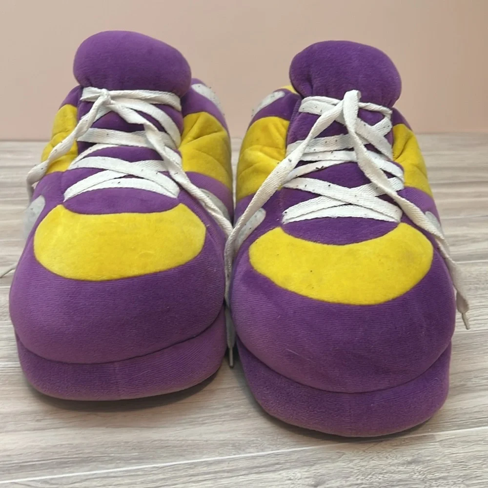 Happy Feet Sneaker Slippers “lakers” purple and yellow